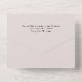 Mariage Floral Blanc Bleu Tout En Une Invitation (Verso)