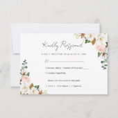 Mariage floral blanc et rose vif Magnolia RSVP (Devant)