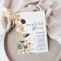 Mariage Floral blanc Invitation Brunch