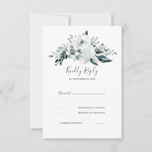 Mariage floral blanc RSVP (Devant)
