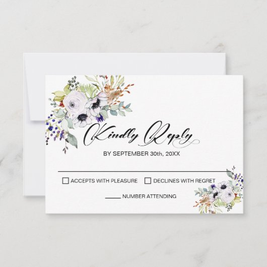 Mariage floral blanc RSVP (Devant)