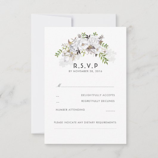 Mariage floral blanc RSVP (Devant)