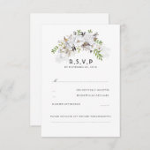 Mariage floral blanc RSVP (Devant / Derrière)