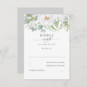 Mariage floral blanc vert RSVP (Devant / Derrière)