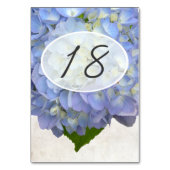 Mariage floral bleu clair Cartes Numéro de tableau (Dos)