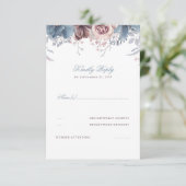 Mariage floral bleu Dusty et mauve RSVP (Debout devant)