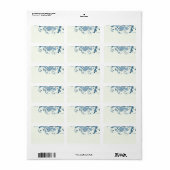 Mariage Floral bleu marine Étiquettes de adresse b (Feuille entière)