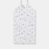 Mariage floral bleu merci cadeaux étiquettes (Dos)