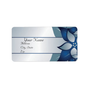 Mariage Floral bleu moderne Avery Étiquette