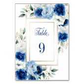Mariage floral bleu Numéro de table (Dos)