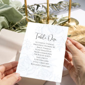 Mariage floral bleu Numéro de table personnalisé