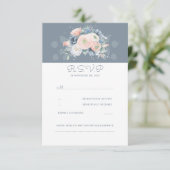 Mariage floral bleu pâle et Rose poussiéreux RSVP (Debout devant)