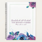 Mariage floral bleu profond violet Moody Twilight (Devant)