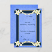 Mariage floral bleu rustique Table Place Cartes (Devant / Derrière)