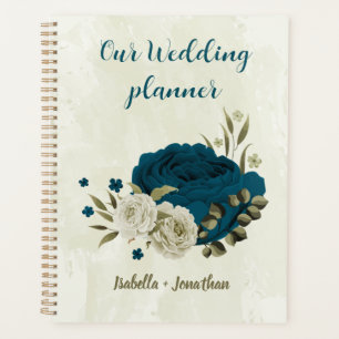 mariage floral bleu sarcelle beige