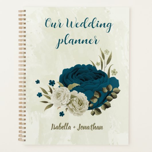 mariage floral bleu sarcelle beige (Devant)