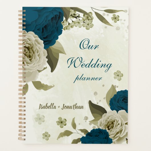 mariage floral bleu sarcelle beige (Devant)