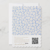 Mariage floral bleu tendance RSVP QR & Invitation (Dos)