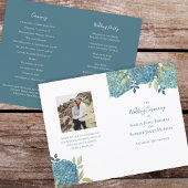 Mariage Floral Blue Hydrangea Cérémonie Programme