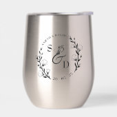 Mariage Floral Bohème Rustique Initiales Monogramm (Gauche)