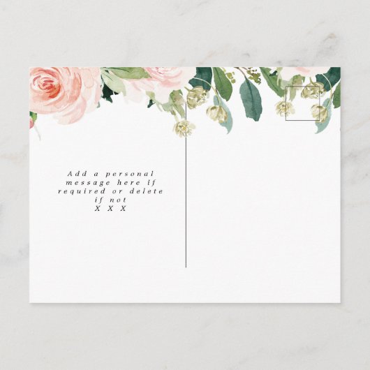 mariage floral boho blush enregistrer la carte de (Dos)