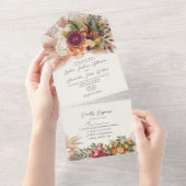 Mariage Floral Boho Fruit All In One Invitation (Déchirure)