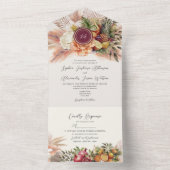 Mariage Floral Boho Fruit All In One Invitation (À l'intérieur)