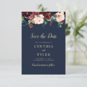 mariage floral bordeaux enregistrer la carte de da (Debout devant)