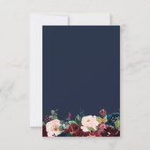 mariage floral bordeaux enregistrer la carte de da (Dos)