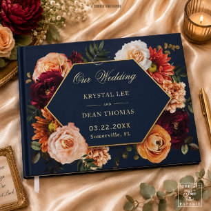 Mariage Floral Bordeaux Rouille Bleu Nuit Sombre