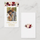 Mariage Floral Bourgogne Registre Insérer Carte ph (Devant / Derrière)