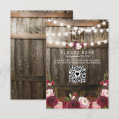 Mariage Floral Bourgogne Rustique QR RSVP (Devant / Derrière)