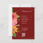 Mariage floral bourguignon élégant RSVP (Dos)