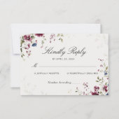 Mariage floral bourguignon moderne RSVP (Devant)