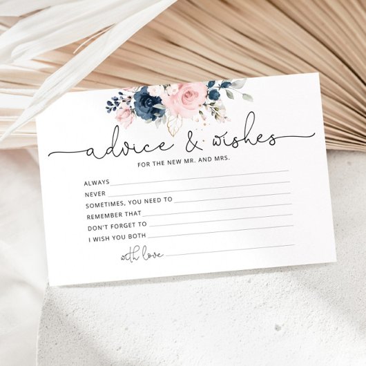 Mariage floral brun de la marine Conseils et carte