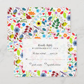 Mariage floral chic boho moderne RSVP (Devant / Derrière)