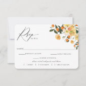 Mariage Floral Citrus RSVP Avec Carte Choix De Rep (Devant)