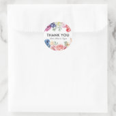 Mariage floral clair merci autocollants (Sac)