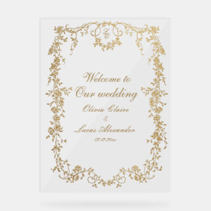 Mariage Floral Classique Élégant Royal Blanc et Or
