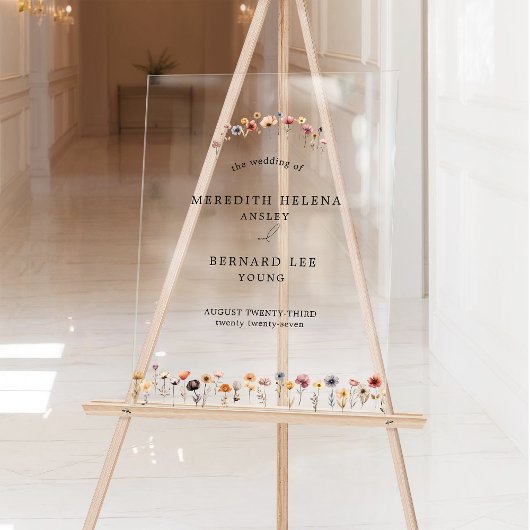 Mariage floral coloré Bienvenue