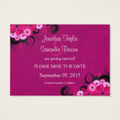 Mariage floral Dark Fuchsia Sauvez Les Cartes De D (Dos)