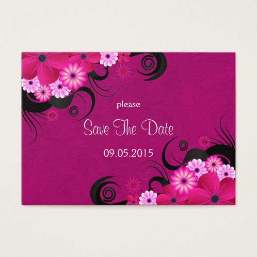 Mariage floral Dark Fuchsia Sauvez Les Cartes De D (Devant)