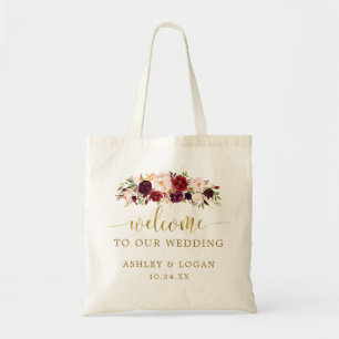 Mariage Floral d'automne Sac fourre-tout cadeau de