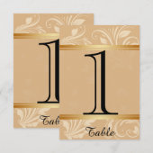 Mariage floral de bronze moderne Numéro de table (Devant / Derrière)