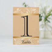Mariage floral de bronze moderne Numéro de table (Debout devant)