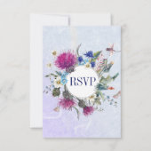 Mariage floral de chardon écossais RSVP (Devant)