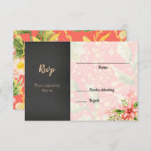 Mariage floral de corail RSVP (Devant / Derrière)