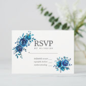 Mariage floral de couleur marine et blanche RSVP (Debout devant)
