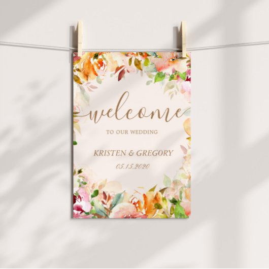 mariage floral de jardin d'été Accueil Poster