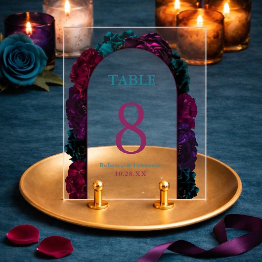 Mariage floral de tons joyaux